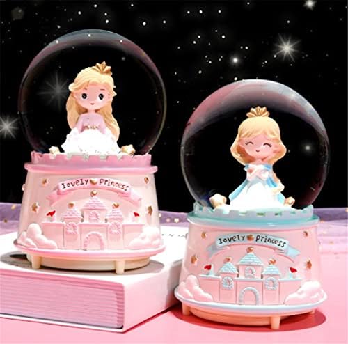 Luzes coloridas criativas de Hmggdd flutuando flocos de neve de sonho dentro da curva Princess Crystal Ball Box Box Birthday Gift