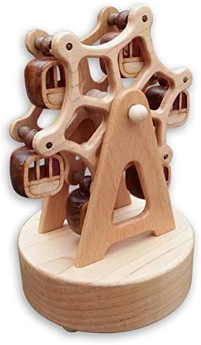 Binkegg Play [Canon in D Major] Wooden Wind Up Ferris Wheel Music Box com movimento musical Sankyo