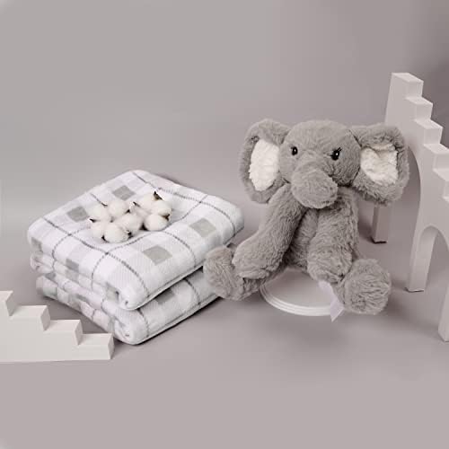 Modern Baby Super Soft Baby Blain Set com recém -nascido de animais de pelúcia de pelúcia para criança, conjunto de presentes de