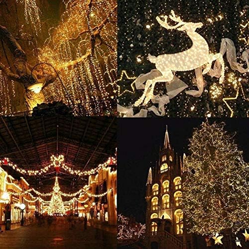 Twinkle Star 300 LEDs de Natal LEDs Mini String Lights, 99 pés Fairy Lights com adaptador seguro para a decoração de Natal de Garden de Jardim Caso externo, branco quente, branco