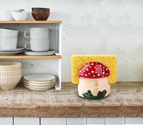 DGUDGU MUSHOOL Kitchen Sponge Suports Resin Sponge Dish Dish Red Sponge Setor para pia da cozinha Decoração de caddy para