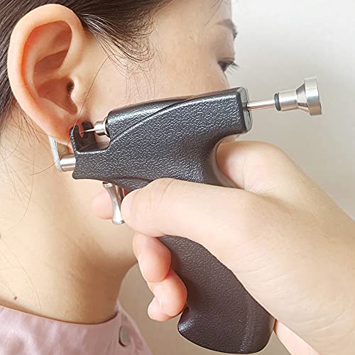 Kit de pistola de piercing de orelha profissional reutilizável para piercing nos lábios do nariz corporal com 16 pares Brincos hipoalergênicos