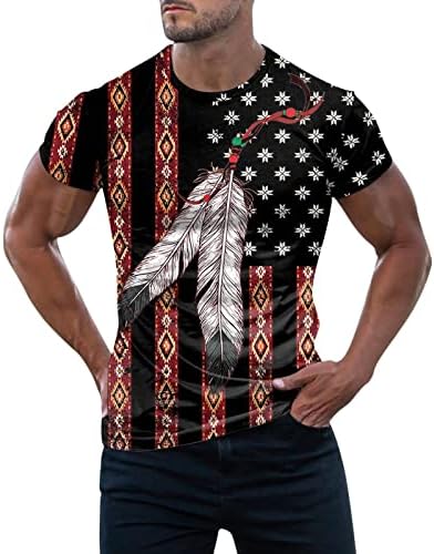 HDDK Mens patriótico v pescoço de manga curta camisetas de verão esportes atléticos esportes slim fit tops tshirt de bandeira americana