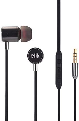 Fones de ouvido com fio de fone de ouvido Elik com microfone e som dinâmico Crystal Clear Sound, compatível com conforto