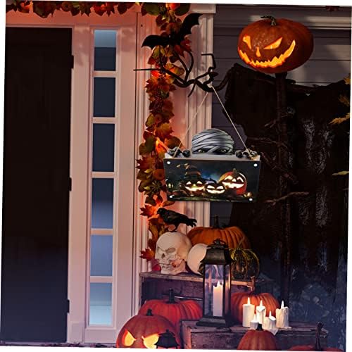 Decorações assustadoras de osaladi decoração de jardim de festa brilhando com festival pendurado signo de luz fantasma pingente vermelho halloween varanda frontal para ghosts de parede portas led de porta de madeira abóboras de madeira