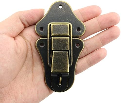 TOGLGL CATCH Lock Jianling 2pcs 95x52mm Bronze Ferro de bronze Hasp Busas com parafusos Caixa de jóias Caixas