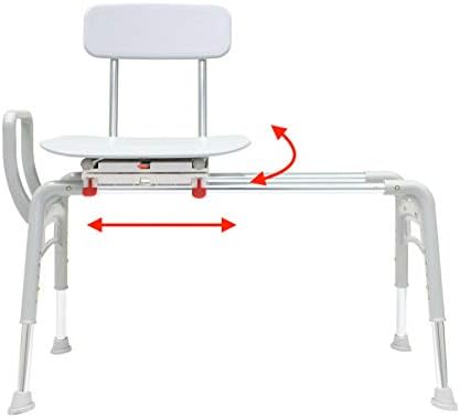Saúde Eagle Ergo giratória Banheira deslizante Bancada de transferência e cadeira de chuveiro Reg. , Montagem segura, patenteada, confortável, sem ferramentas, altura ajustável