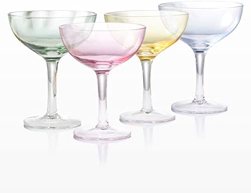 Glass de martini exclusivo redondo -champanhe cupê cupê cupê de taça de 4 copos de copo de vidro margarita de martini