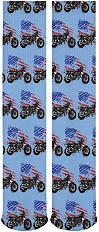 Meias American Motocross Flag Sports Sports Warm Tube Meias altas para homens homens administrando uma festa casual