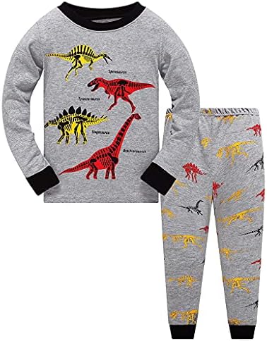 Roupas de menino de 18 meses Cotton Cotddler T calça meninos camisa de dinossauros de roupas de dormir de pijamas