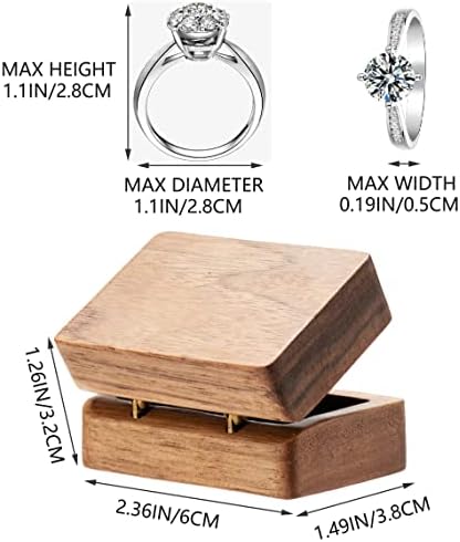 Caixa de presente de anel de madeira retângulo único Cosis para proposta portável por suporte de jóias por suporte de