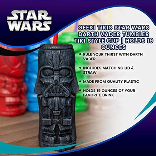 Geeki Tikis Star Wars Darth Vader Tumbler | Copo de estilo de plástico colecionável de Guerra nas Estrelas. Detém 19 onças