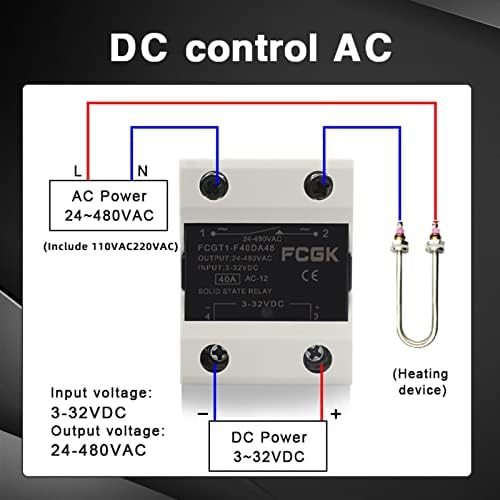 YLCH 10A SSR 25A Relé de estado sólido 40A Saída 3-32VDC 24-480VAC 220V DC SONO