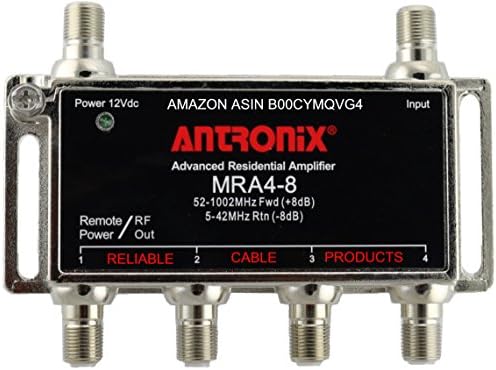 Amplificador, TV a cabo RF Broadband 8DB Ganho quatro saída 5-1002MHz com adaptador de energia