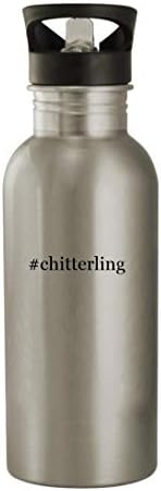 Presentes Knick Knack Chitterling - Hashtag de aço inoxidável de 20 onças garrafa de água ao ar livre, prata