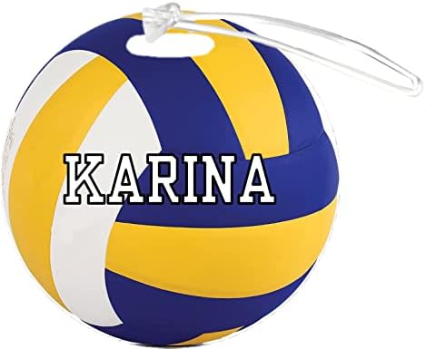 Volleyball Karina Customizável 4 polegadas reforçada Bagagem de bagagem de bagagem Adicione qualquer número ou qualquer nome de equipe