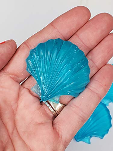 ABB Inc Aqua Seashell Soaps para chuveiro de noiva náutico ou de praia, banho de casamento ou banho de bebê, sabonete de glicerina