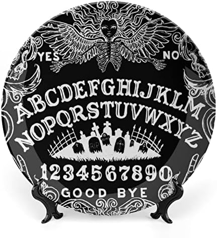 Placa decorativa de placa decorativa de bruxaria oculta do gótico preto Placa de porcelana de china com display para decoração