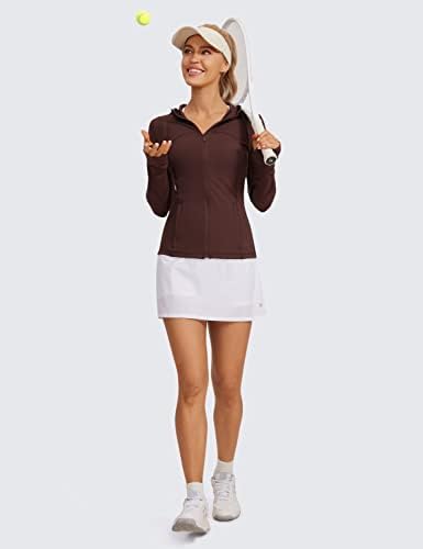 Crz Yoga Butterluxe Womens Hooded Jacket - Jaqueta de corrida atlética com ventilação de malha traseira e buracos de