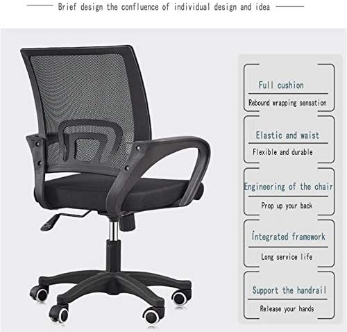 Wowdawn ergonomic-encastadora cadeira de escritório, lançadores silenciosos de nylon, cadeira de trabalho rotativa de alto ajuste,