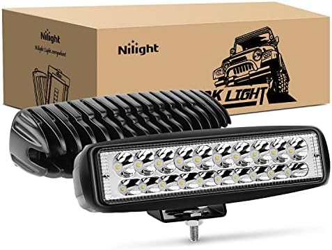 Nilight 2pcs LED PODS 6 polegadas 60W Barra de luz à luz spot 3000lm Driving Fog Off Road Lights 12V/24V para caminhões Jeep Utv ATV Marine Boat Golf Cart Trailer, 2 anos de garantia