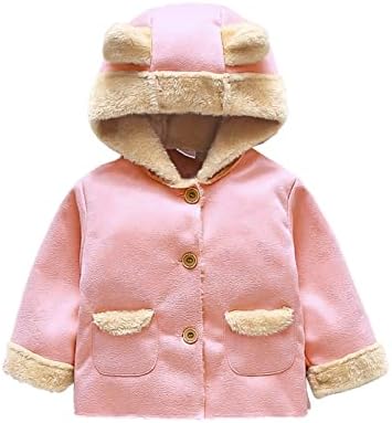 Patpat meninos de lã do capuz fofo ouvidos de urso quentes de neve casaco com capuz de capuz