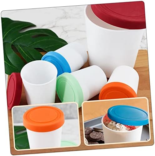 YARNOW 4PCS Ice Cream Cup Recipientes de Deli com tampas Recipientes de silicone Recipientes de armazenamento de silicone Sorvete