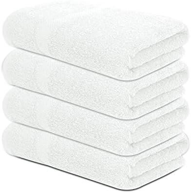 Toalhas de banho de algodão Textila - Toalha de banho médio 24x48 polegadas - pacote de 4 - cor branca - toalhas macias