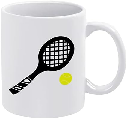 Tennis Ball Print Canela Coffee Cere Ceramic Tea Cup Presente engraçado com design de logotipo para o escritório Home Mulher Men - 11 oz branco