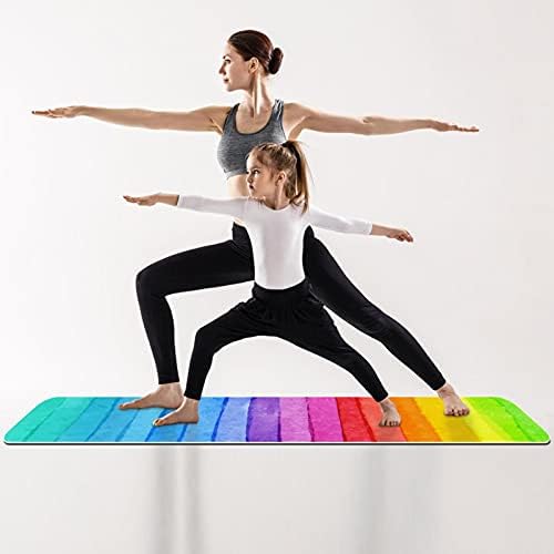 Siebzeh Stripe Rainbow Premium grossa de ioga mato ecológico Saúde de borracha e fitness não deslizamento para todos os tipos