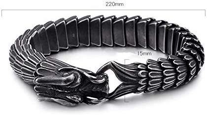 Pulseira de pulseira masculina Padrão de escala de dragão dominante Bracelete masculina Retro aço inoxidável Pulparelete