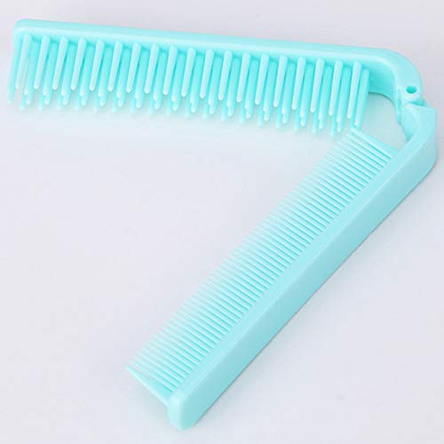 Travel portátil dobrável escova de cabelo compacto pente de cabelo dupla antiestática de pente de pente de pente de pente de pente de pente azul