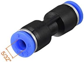 uxcell plástico reto união push para conectar o encaixe do tubo 4mm od push fit bloqueio azul 10pcs