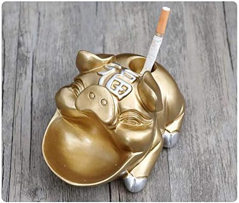 Shisyan Y-lkun criativo Lucky Gold Pig Ashtray Esculturas Coisa caixa de armazenamento abstrato animais resin resina estatueta