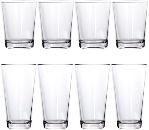 USC BISTRO ACRILICO 8-PACK EMBREAGEM Tritan Rocks & Water Tumblers em Clear | Conjunto de 20oz. & 15oz. Copos de bebida | Reutilizável, sem BPA, fabricado nos EUA, lava-louças de primeira linha