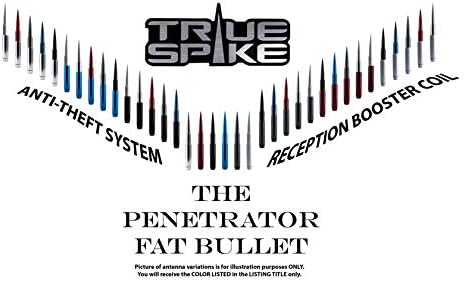 True Spike 9 polegadas Prata Black Tip Penetrator Antena de bala de gordura com bobina anti-roubo + cobre em alumínio