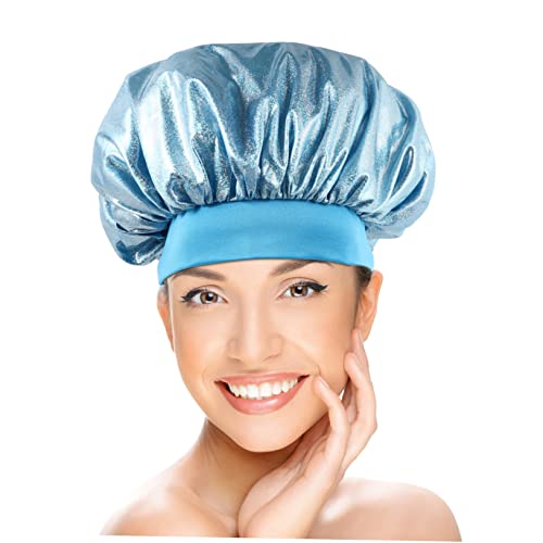 Fomiyes Cascas de chuveiro largas para mulheres lenços de cabelo para mulheres Crianças Cetin Bonnet 3pcs Banho Captina