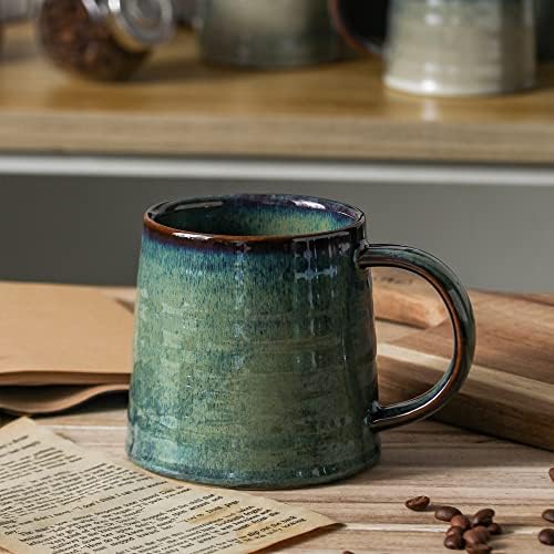 Hytyskar Grande canecas de café em cerâmica, caneca de cerâmica feita à mão, xícaras de chá com alça para escritório e casa, 16 onças, lava -louças e cofre de microondas