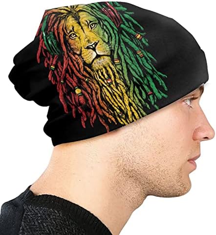 Niqqzit jamaican rasta reggae judah chapéu de gorro de leão para homens/mulheres gorro desleixado tampa de caveira de inverno