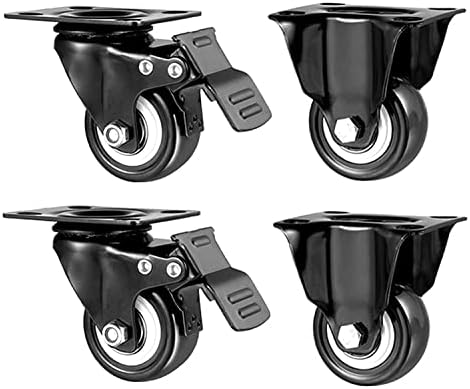 Coleta de rodízio de 63 mm de mamona preta para móveis em movimento, rodas de rodízio fixo/rodas giratórias/freio/roda de riqueza