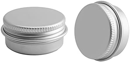 Othmro 3pcs 0,3 onças de metal latas de latas de alumínio latas de latas de latas de parafuso, latas de prata de 35 * 18 mm para salva, especiarias, protetor labial, chá ou doces 10ml