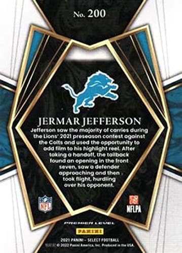 2021 Panini Select #200 JerMar Jefferson Premier Nível Detroit Lions RC ROOKIE NFL FUTEBOL TRADING CARD