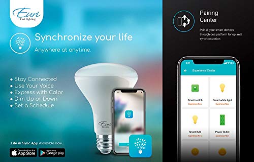 Iluminação Euri Wi -Fi Smart Bulb BR30, 60W Equal, CCT Tuneable, Compatível com Alexa e Assistente do Google, nenhum hub