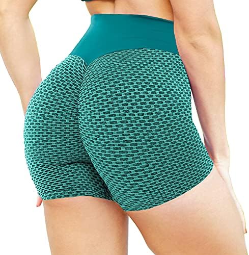 Gymspt Women Women Cross Workout Shorts Scrunch Butt Levante de cintura alta shorts de moto