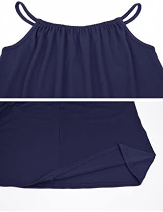 Wuirmely Girls Summer Cotton Casual Spaghetti Strap Shift A-Line Cami Beach Dress 5-11y