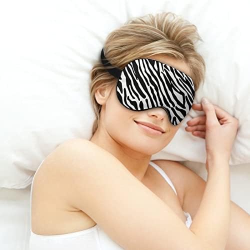 Máscara de sono de impressão de zebra máscara ocular portátil macia com cinta ajustável para homens mulheres