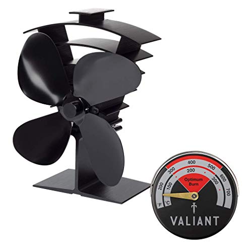 Valiant Premium IV Stove Fan e Magnetic Red Termeter Pack, Fir627, Black, 199mm