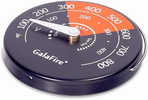 Galafire 2pcs Termômetro de fogão a lenha magnético para o fogão a lenha Indicador de queimadura para fogões a gás fogão