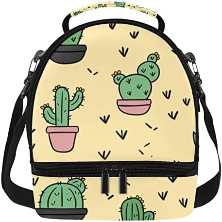 Cartoon Cactus Pot Isolado Easy Zip Bloqueio Lunchagem selvagem para Bento Boxes Picnic Snack Camping Picnic Hot & Cold Bolsa