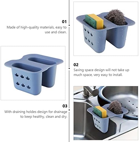 Alipis pia buracos azul cesto pendurado seco de cozinha esponja de esponja de armazenamento premium ajustável para sabonete